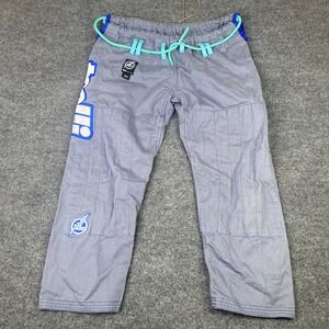 Illest Jiu Jitsu BJJ Gi Pants Grey Blue Teal Embroidered Martial Arts Mens A1